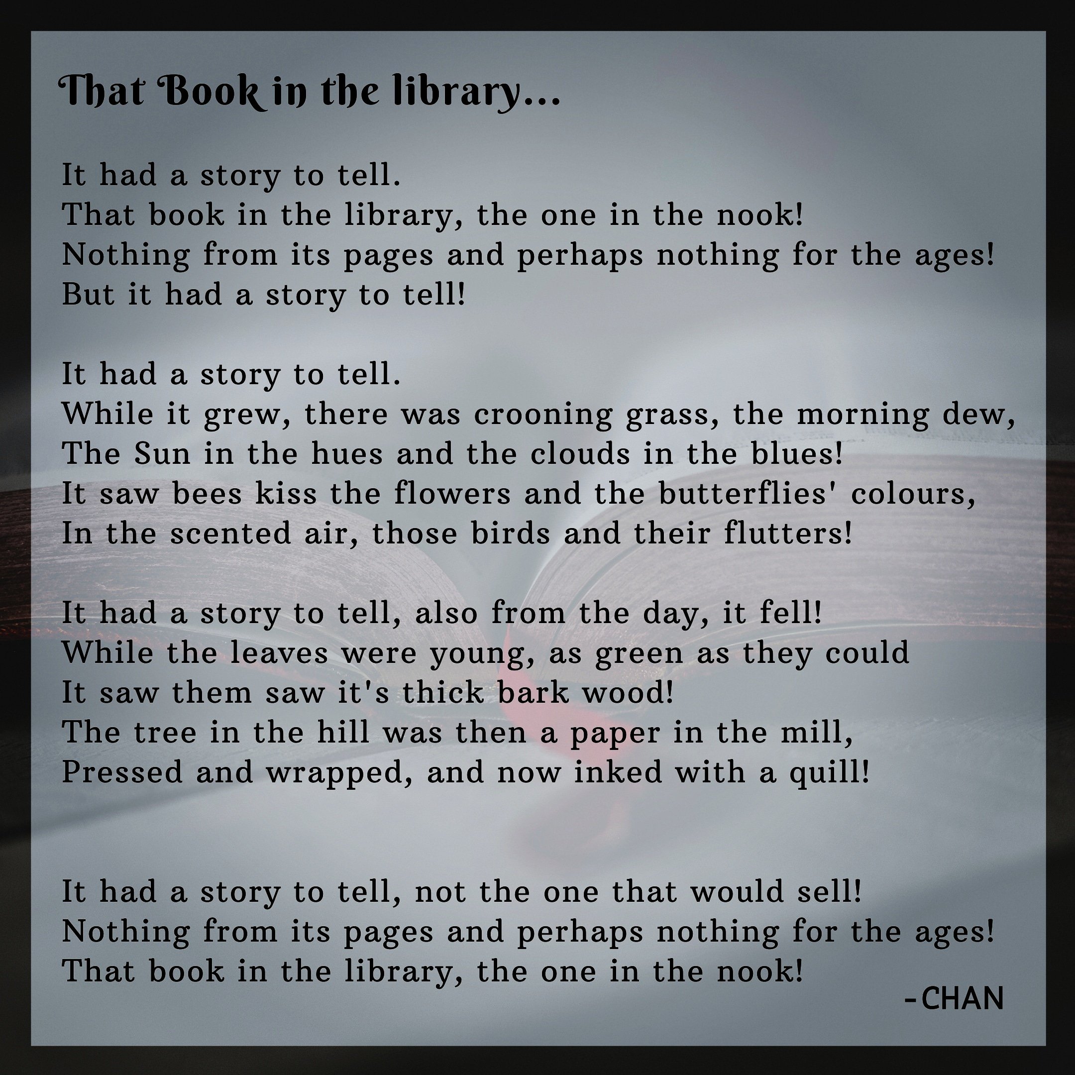 Library Poetry Example That Book in the library… – A poem – Passionophoria